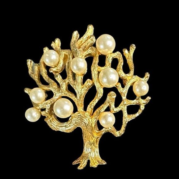CROWN TRIFARI 4 Item Gold-Tone Jewelry Bundle Bonsai Tree of Life Cameo Necklace - Picture 5 of 9